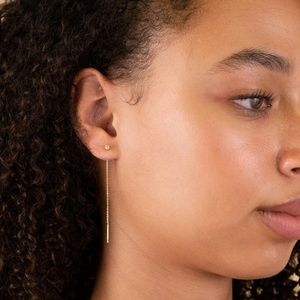 Mejuri sapphire threader earrings